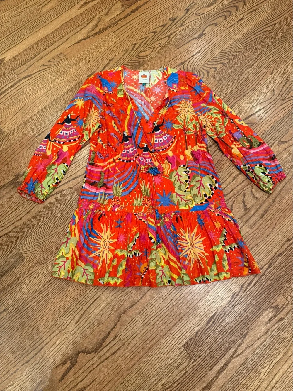 Farm Rio red mini Forrest dress - Picture 4 of 6